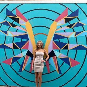 light gold mini dress sz S